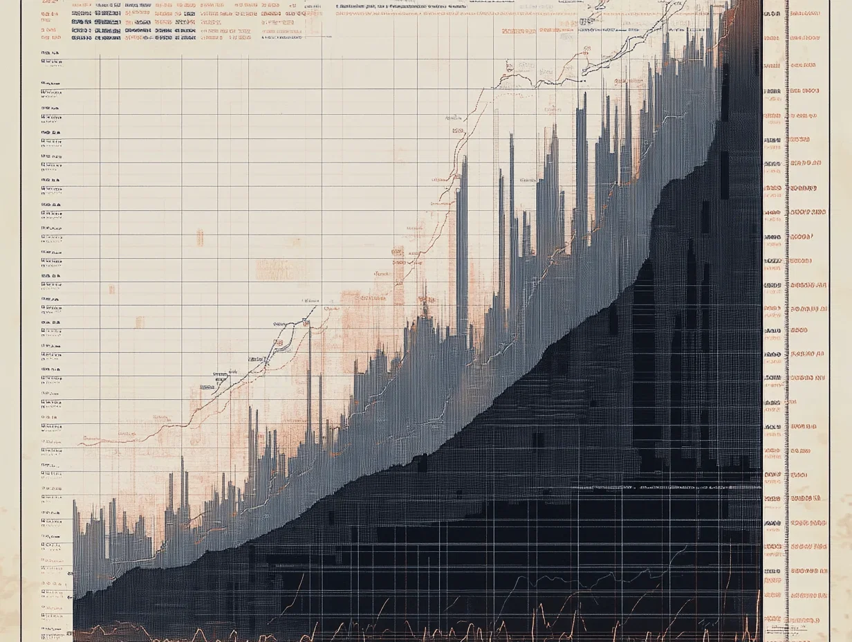 monocromathic chart of a growing increase numbers of total customer in 10 decades