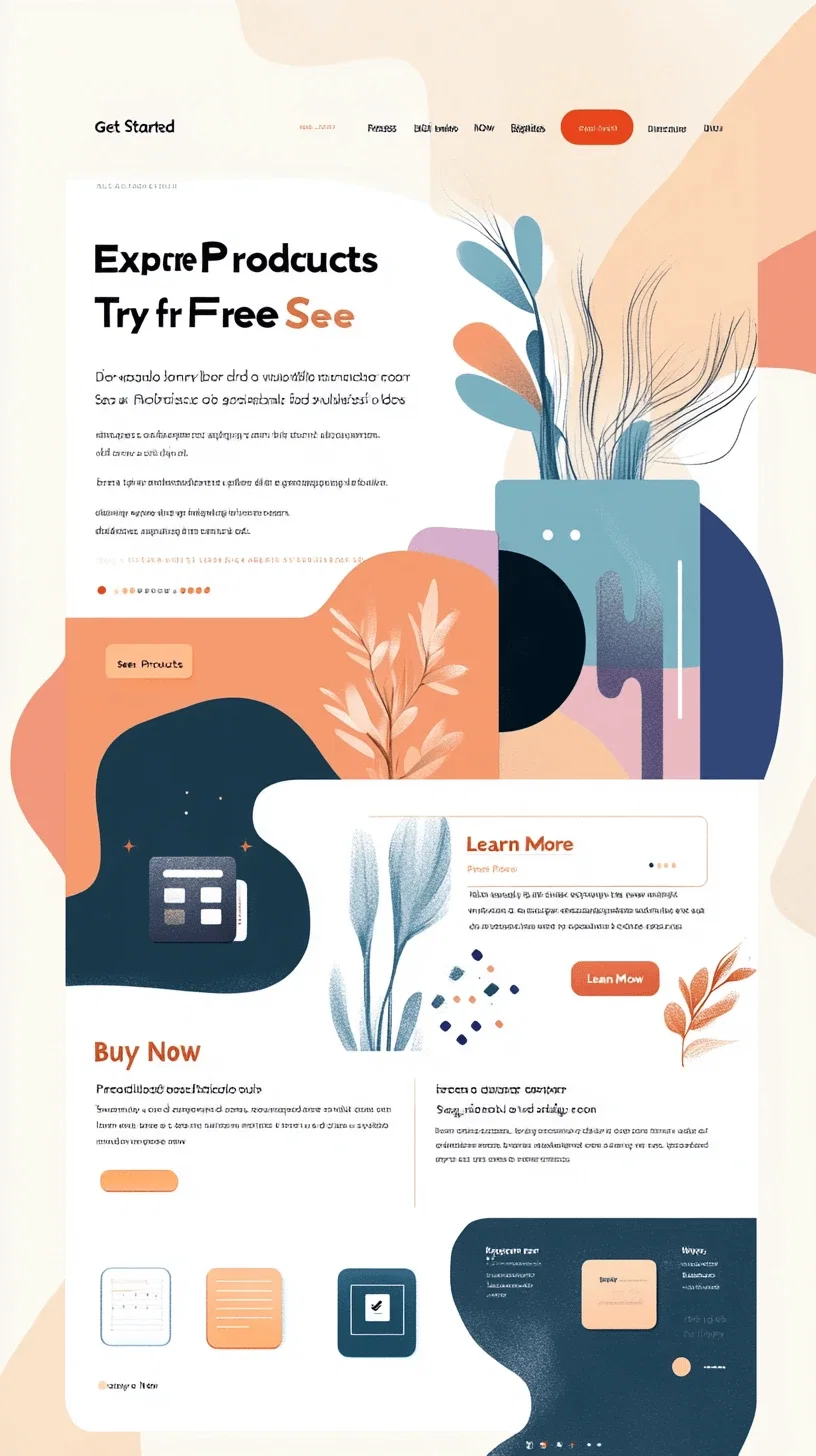You are a web designer, Design Brief for Home Page: We are aiming to create a modern, visually engaging homepage similar to the one seen on Wistia's Product Page, but tailored for displaying multiple products. The homepage should prioritize user-friendliness, clean design, and striking color combinations to attract customers and effectively showcase our range of products. Below are the specific guidelines for the design: Overall Layout: Header: Clean and minimalistic with a logo on the left. Navigation bar should include links to key sections (Home, Products, Features, Pricing, Contact Us, Blog). A prominent CTA button (e.g., 'Get Started' or 'Explore Products') should be clearly visible in the header. Option to add a search bar. Hero Section: Full-width section that grabs attention right away. Eye-catching background (could be a subtle gradient, abstract shapes, or a product-related image/video). A bold headline with a sub-headline that conveys the product's value proposition in a few words. CTA buttons should be visually distinct ('Try for Free', 'See Products')