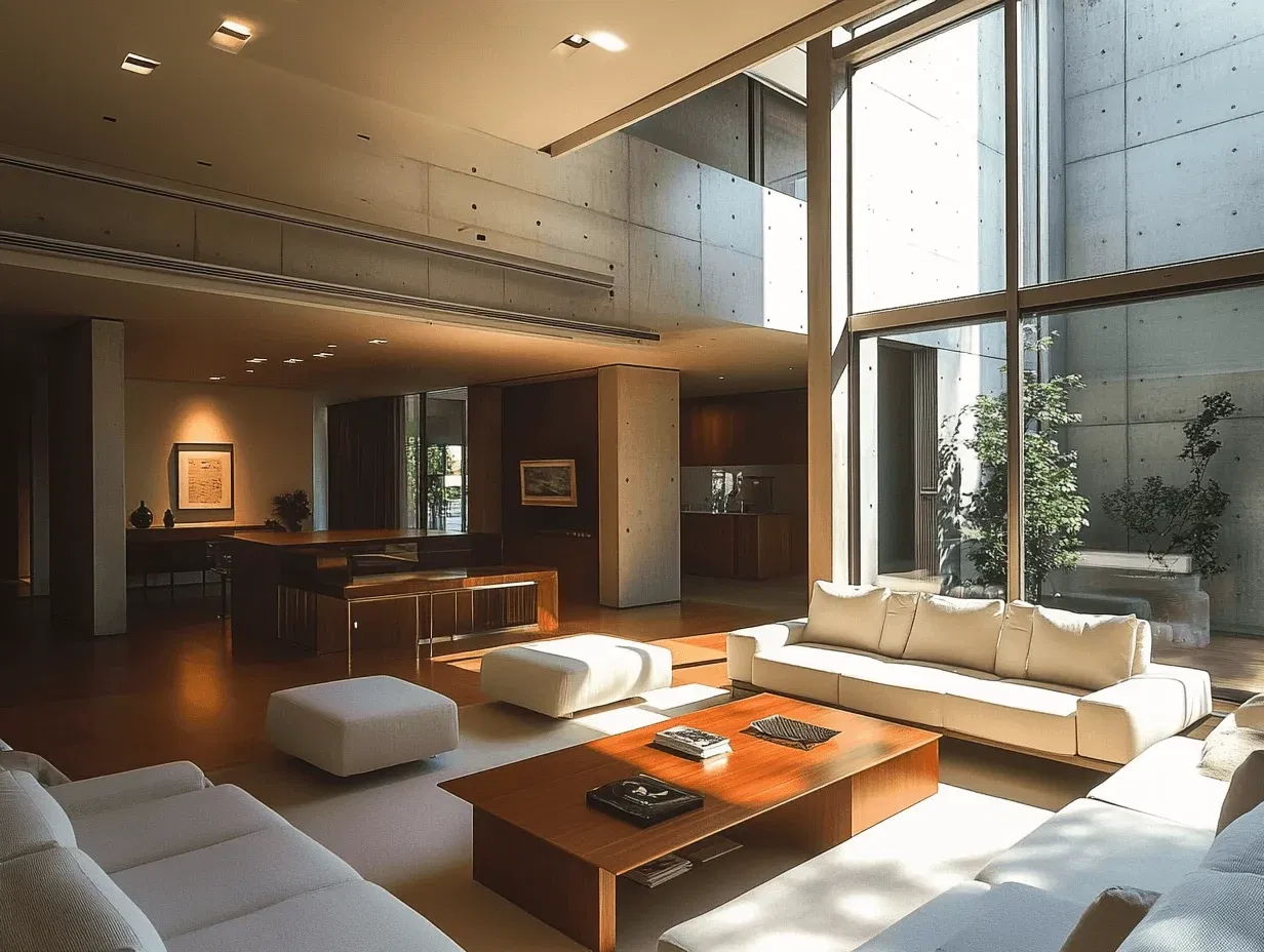 Tadao Ando style residential interior design