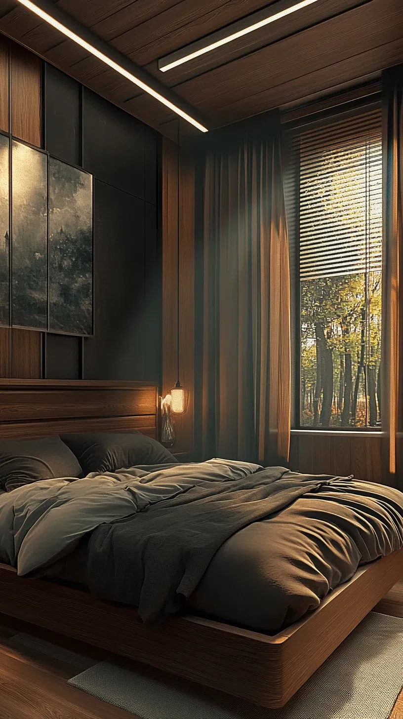 Bedroom for a man, no window in the bedroom area