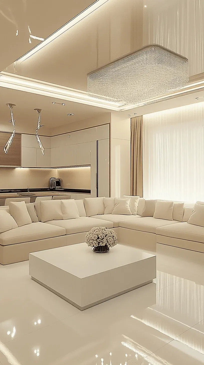 Modern design appartment, creme color, white, light
