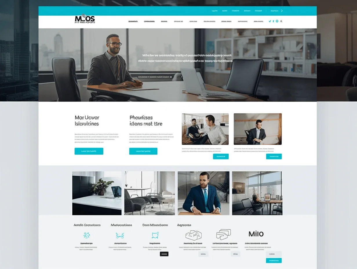 Modern digital marketing website agency, bold graphics, clean lines, services, portfolio, testimonials sections