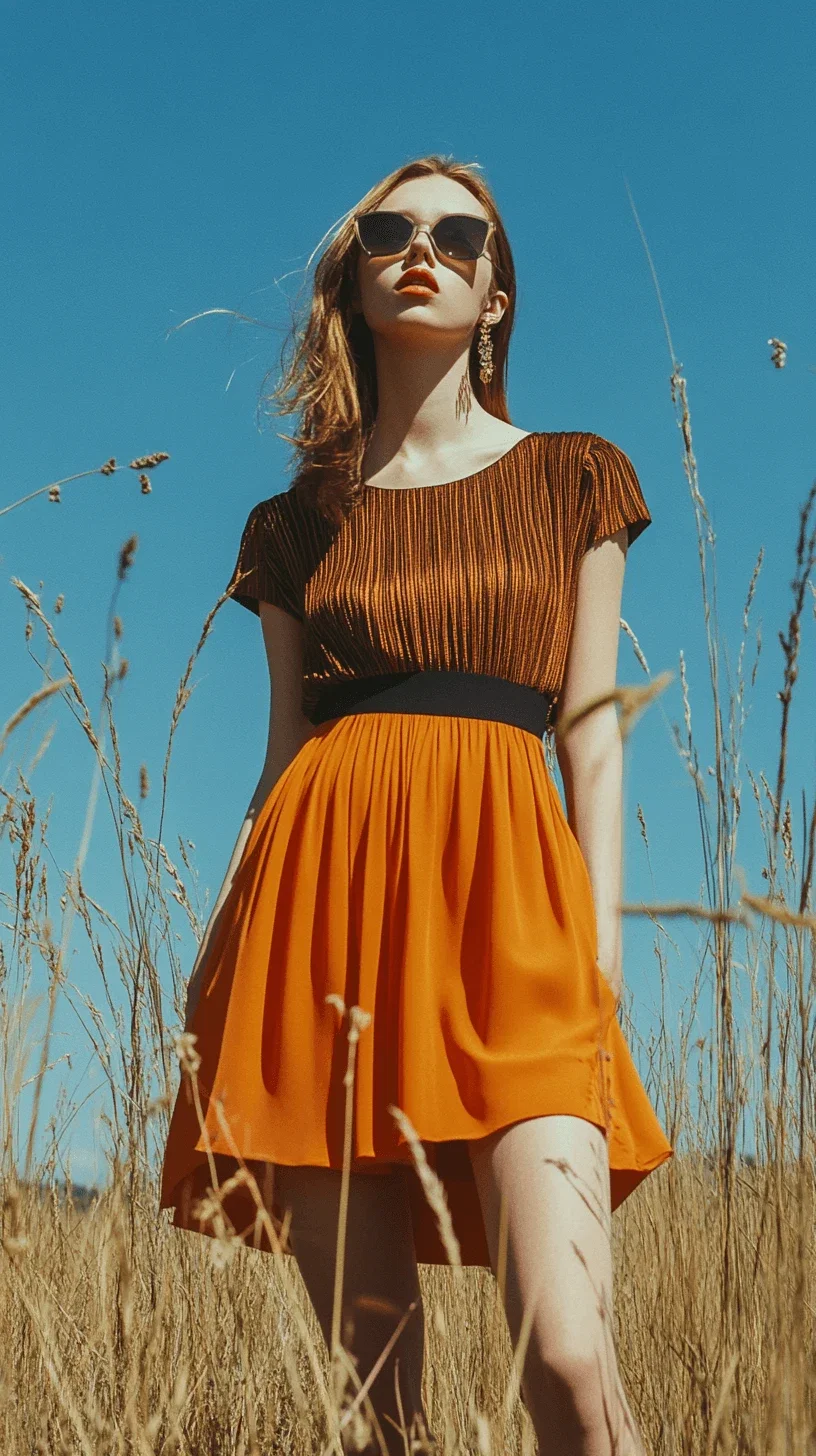 Runway outdoor, chic and trendy, midday, portrait, slide film, rangefinder, 105mm portrait lens, saturated colors