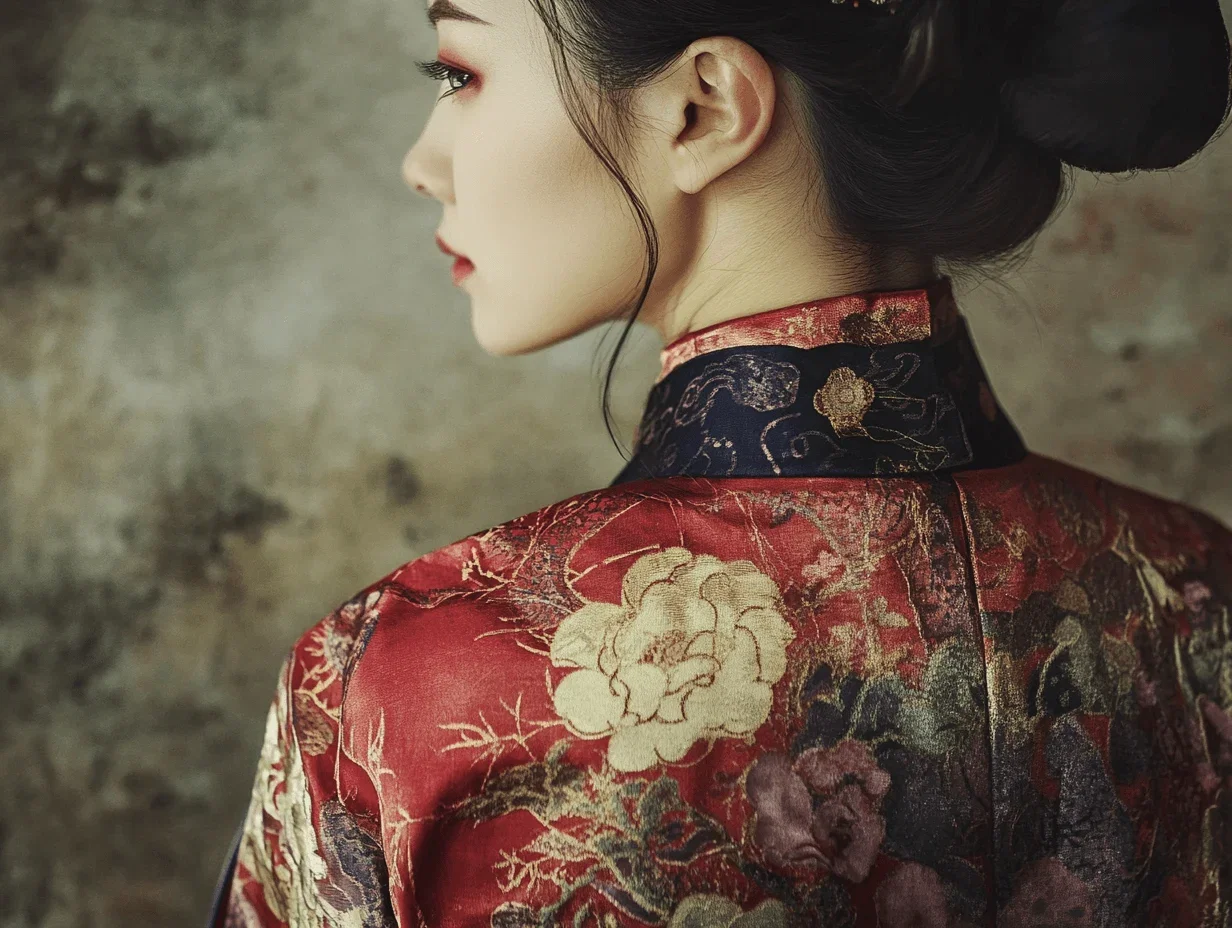 a lady wearing traditional chinese clothes real photo