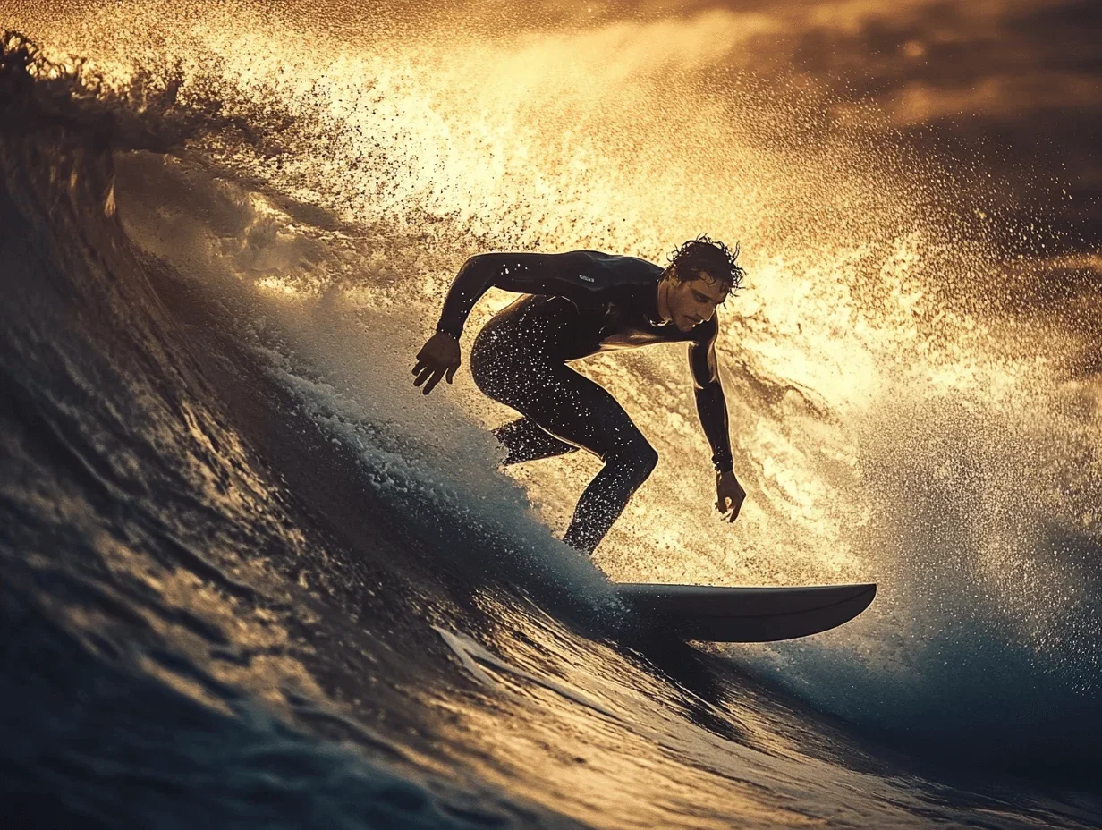 a man is surfen, real photo