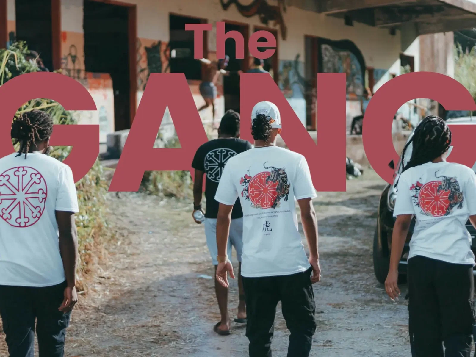 A gang gathering at a party