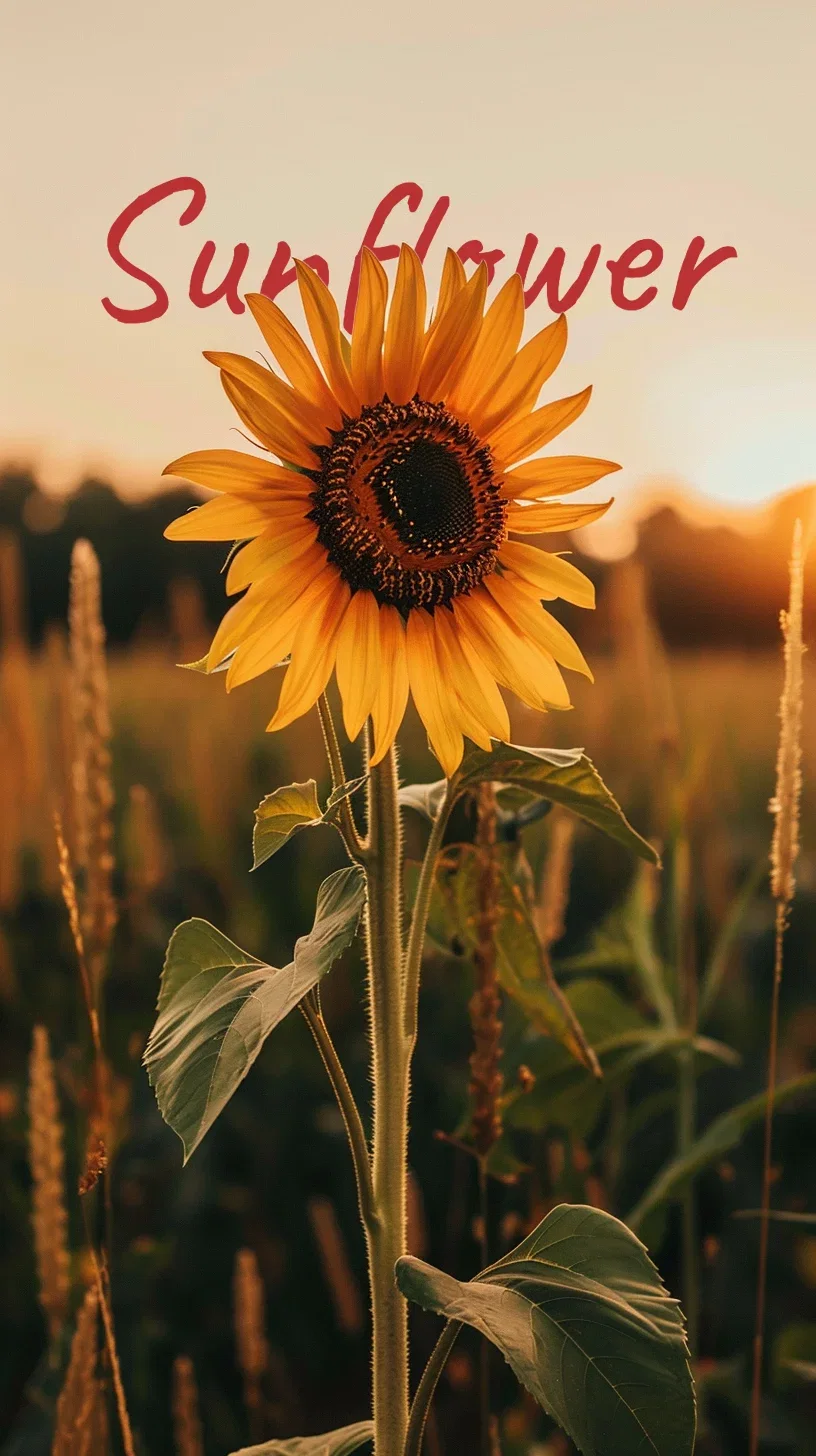 Sunflower under sunset